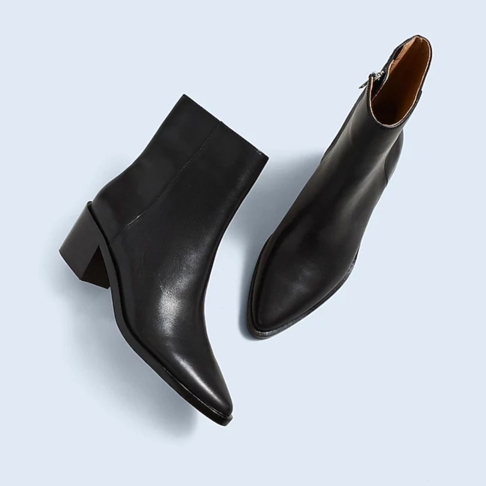 Madewell The Darcy Ankle Boot in Leather - True Black 6.5